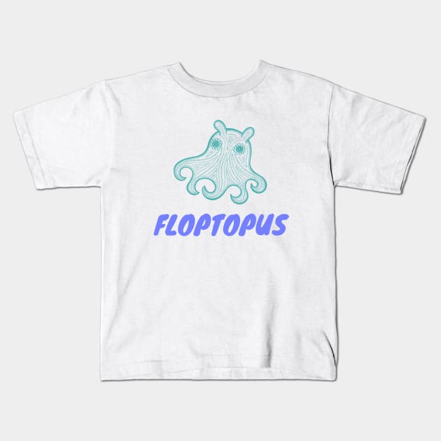 Floptopus - Cute Octopus design Kids T-Shirt by Green Paladin